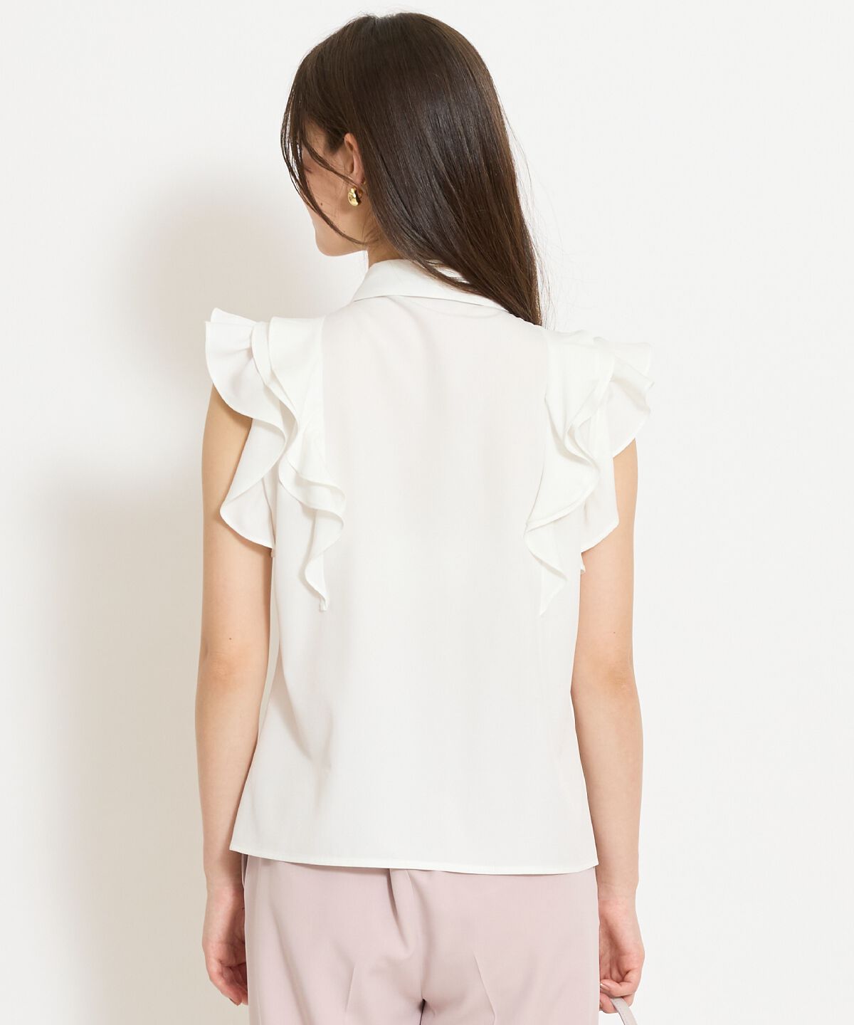 WILLSELECTION「ラッフルフリルノースリーブブラウス」|シャツ・ブラウス|