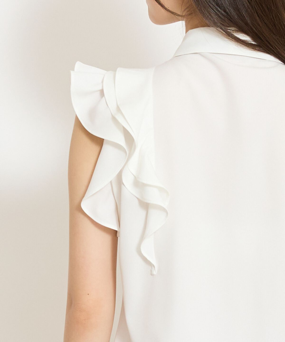 WILLSELECTION「ラッフルフリルノースリーブブラウス」|シャツ・ブラウス|
