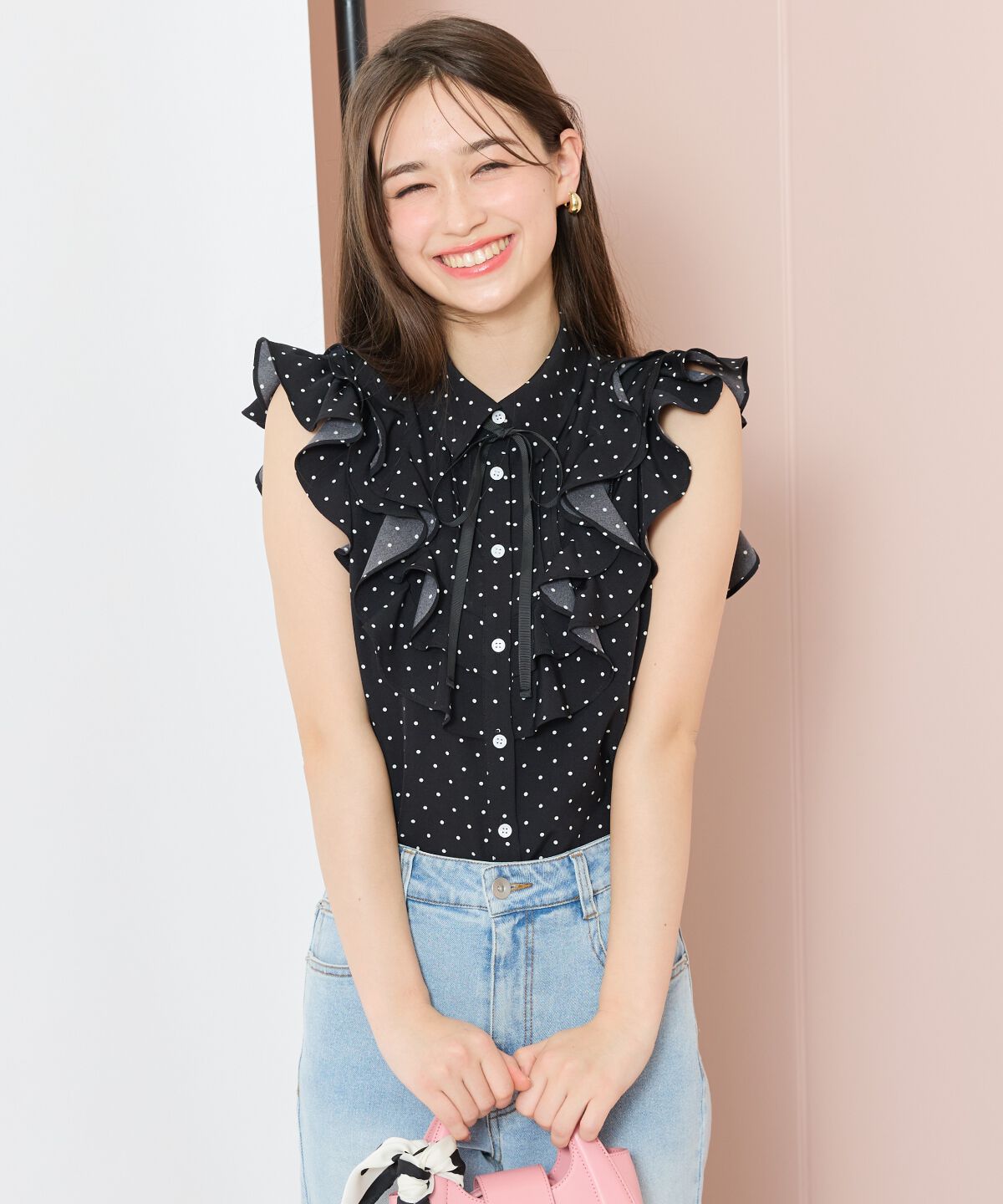 WILLSELECTION「ラッフルフリルノースリーブブラウス」|シャツ・ブラウス|