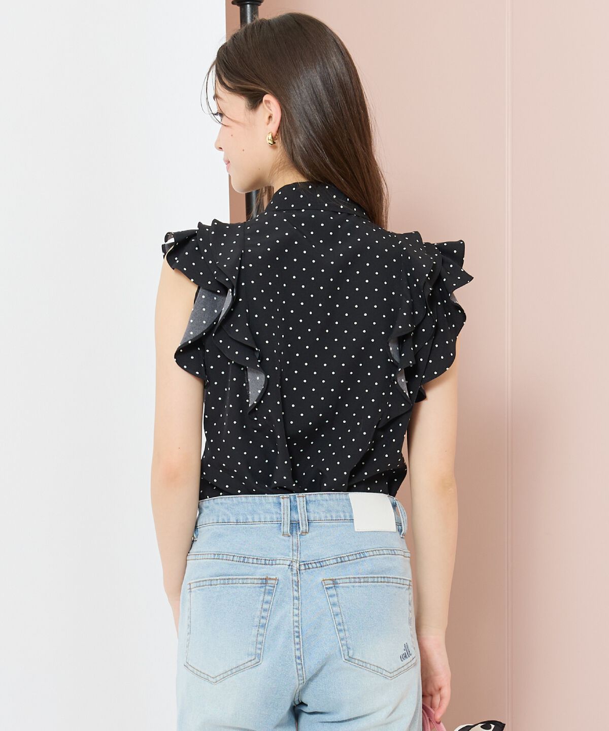 WILLSELECTION「ラッフルフリルノースリーブブラウス」|シャツ・ブラウス|