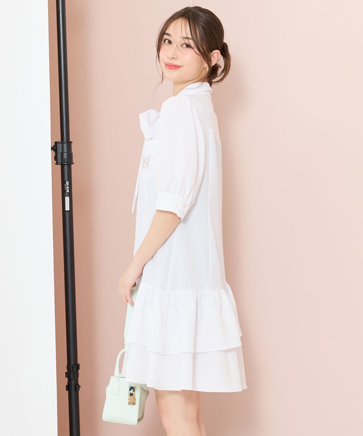 WILLSELECTION「ティアードフリルリボンタイシャツワンピース」|ワンピース|