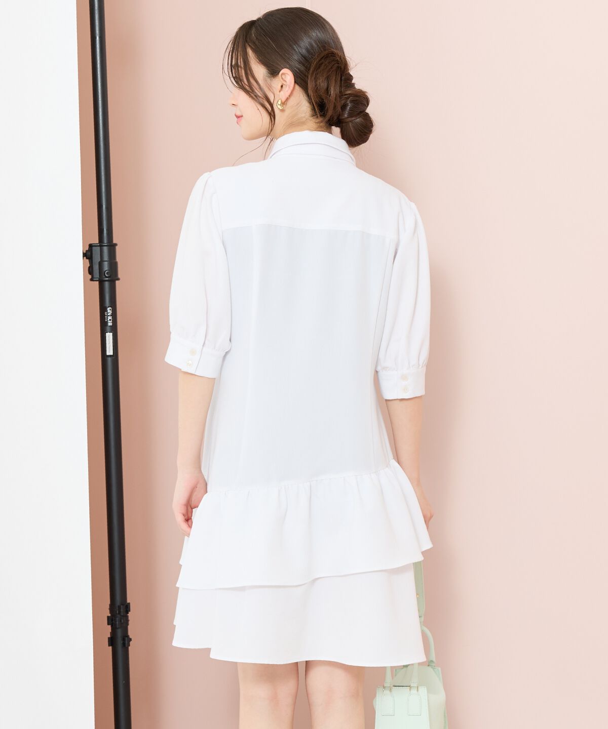 WILLSELECTION「ティアードフリルリボンタイシャツワンピース」|ワンピース|