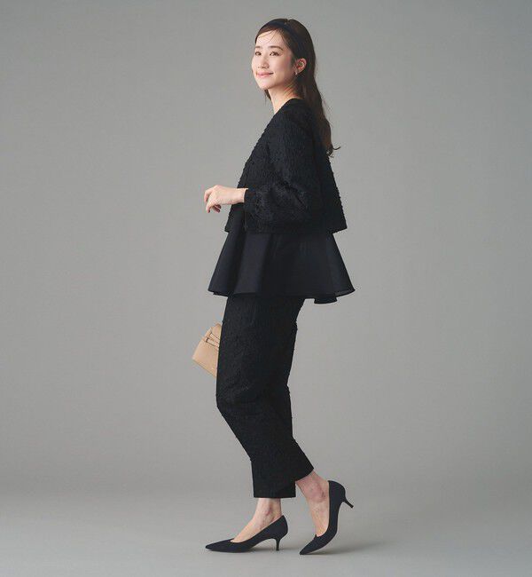 UNITED ARROWS「フラワー カットジャガード コンビブラウス」|シャツ・ブラウス|