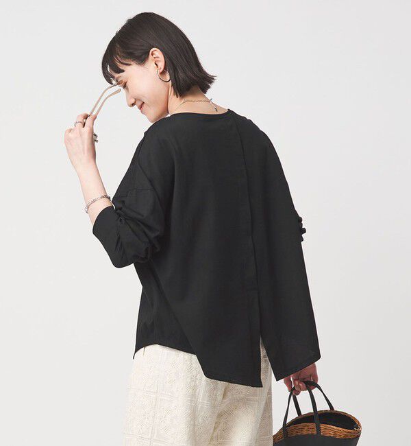 UNITED ARROWS green label relaxing「バック スリット プルオーバー」|Tシャツ・カットソー|BLACK