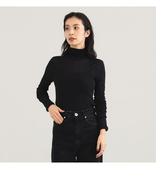 Demi-Luxe BEAMS 「フライス タートルネックプルオーバー」|Tシャツ・カットソー|BLACK