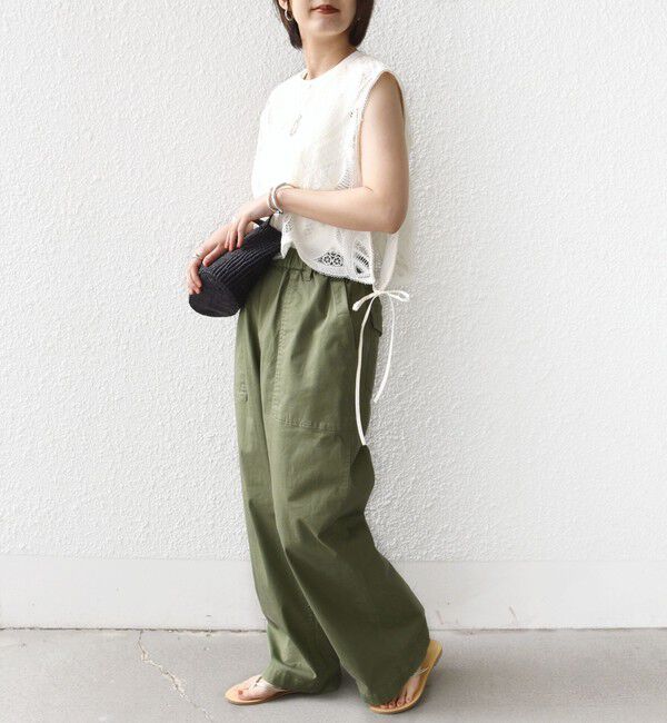 SHIPS for women「《予約》【WEB限定】〈洗濯機可能〉ドロスト ベイカー パンツ」|カーゴ|