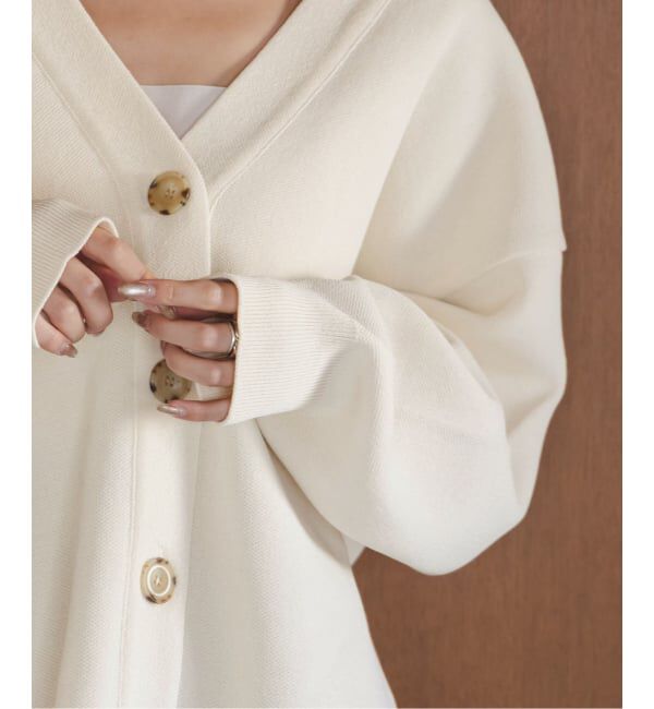 NOBLE「ファインハニカムVネックカーディガン」|カーディガン|