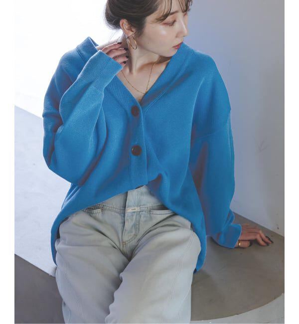 NOBLE「ファインハニカムVネックカーディガン」|カーディガン|