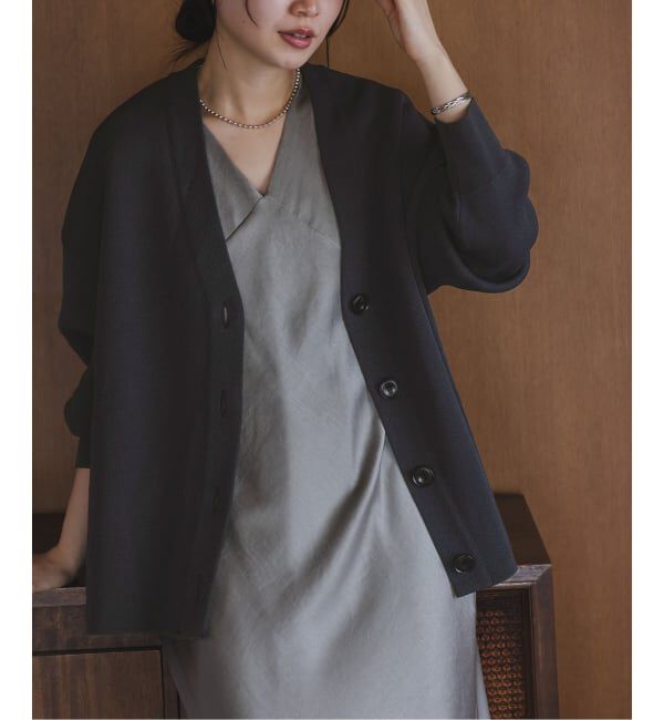 NOBLE「ファインハニカムVネックカーディガン」|カーディガン|