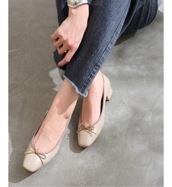  「3.5cmスクエアバレエパンプス」|パンプス|ベージュ