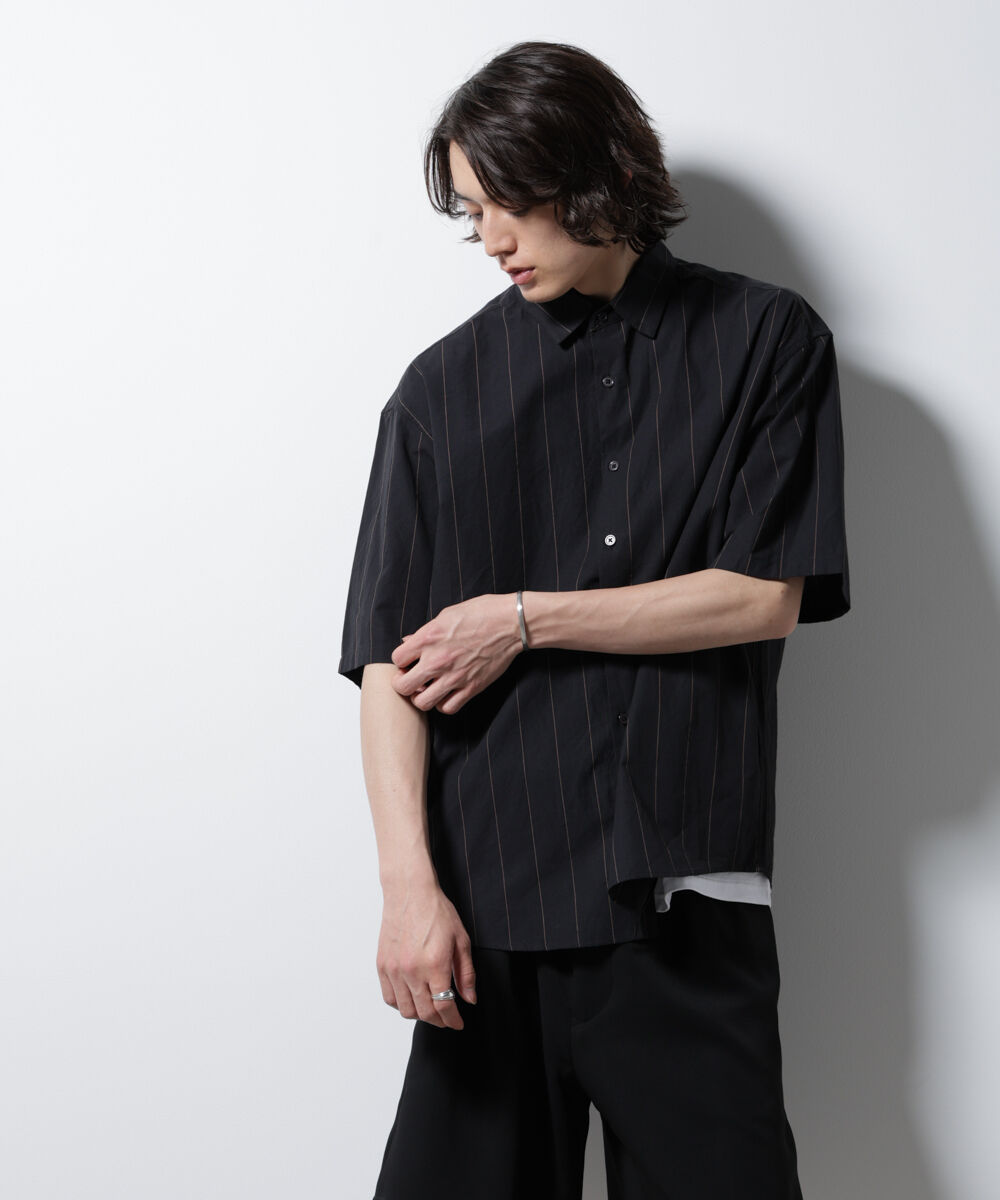 nano･universe「レギュラーカラーコットンリネンストライプシャツ」|シャツ・ブラウス|