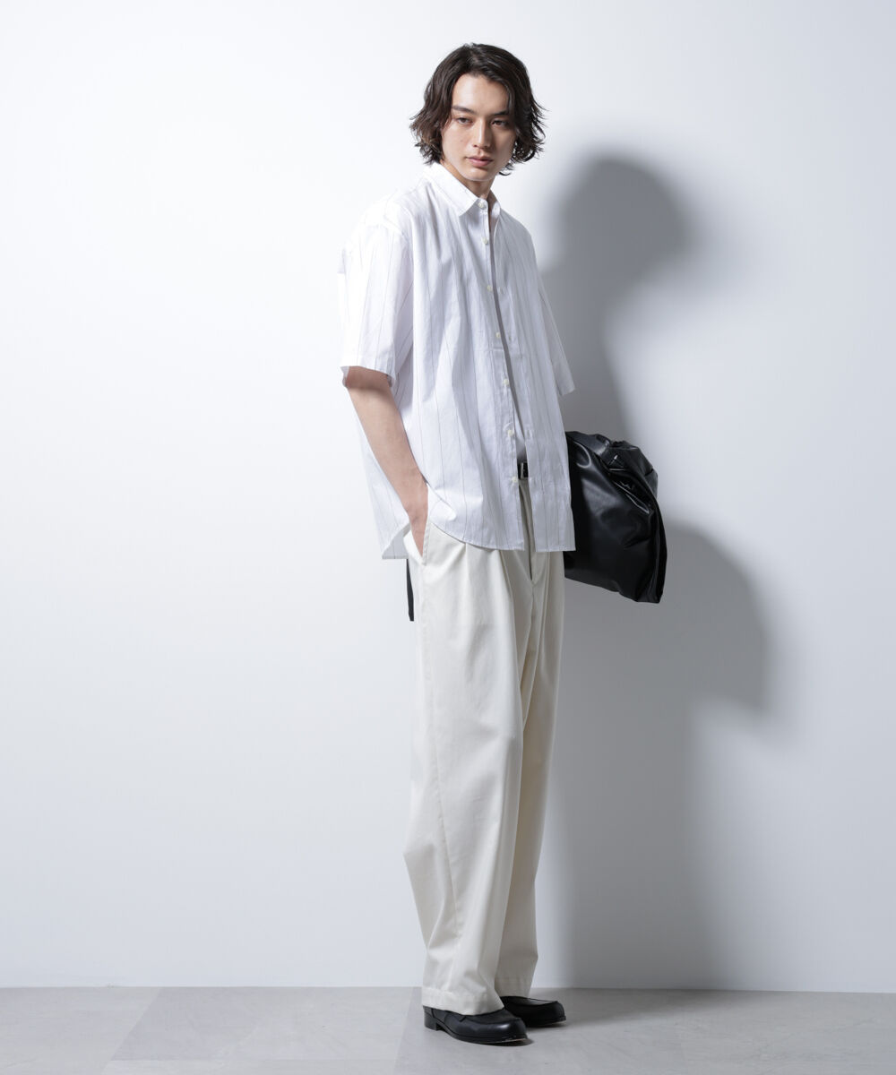 nano･universe「レギュラーカラーコットンリネンストライプシャツ」|シャツ・ブラウス|