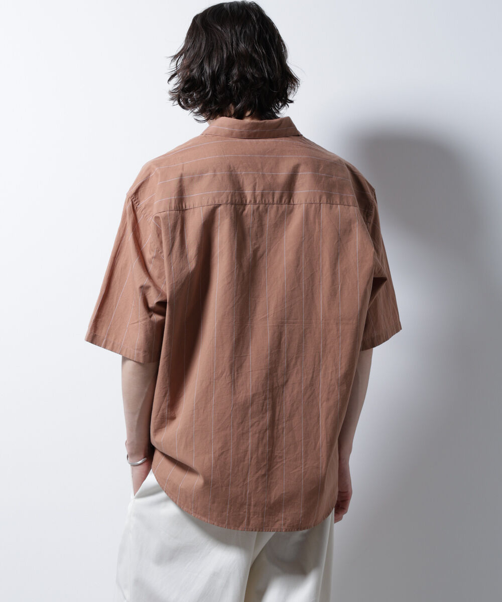 nano･universe「レギュラーカラーコットンリネンストライプシャツ」|シャツ・ブラウス|