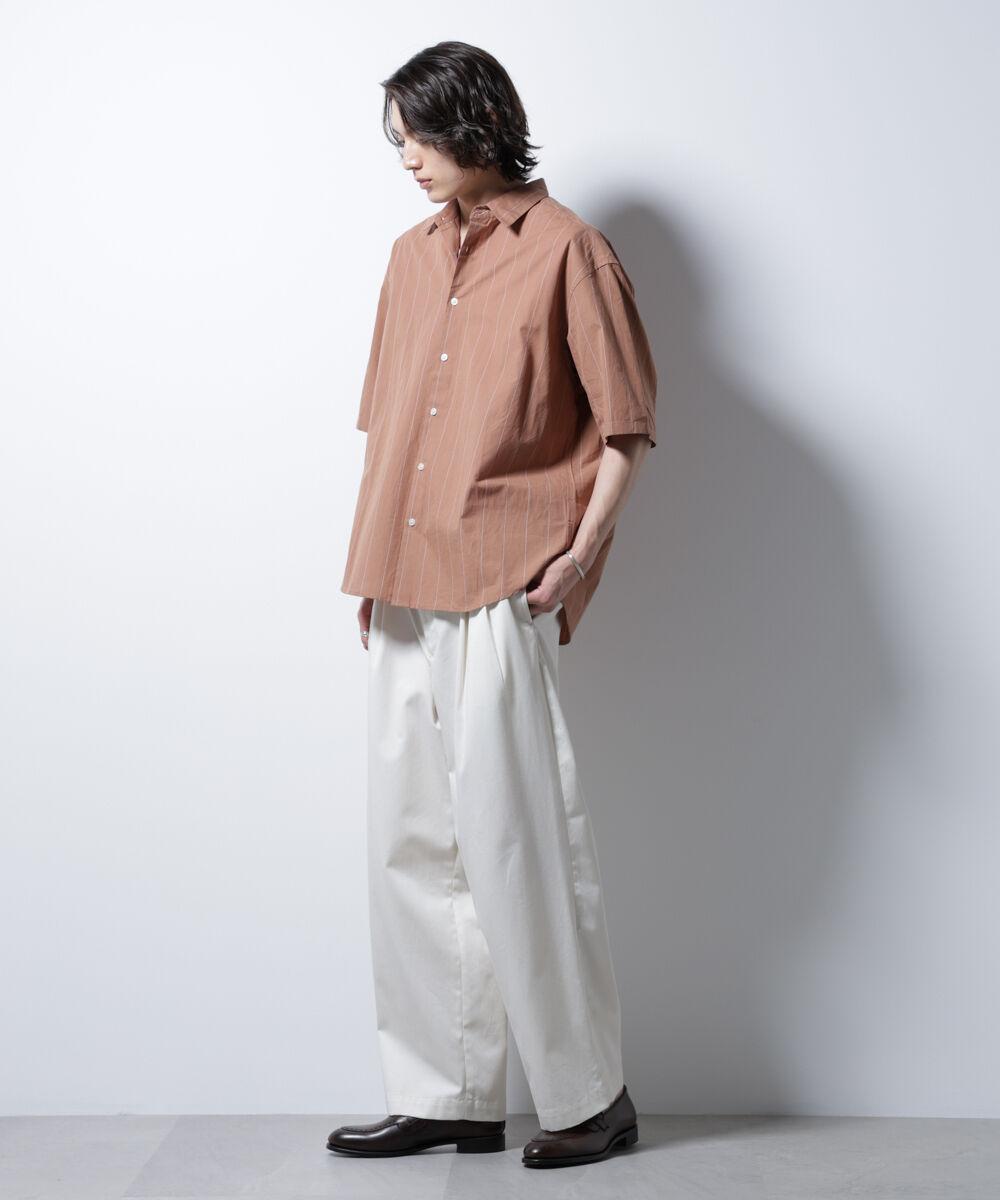 nano･universe「レギュラーカラーコットンリネンストライプシャツ」|シャツ・ブラウス|