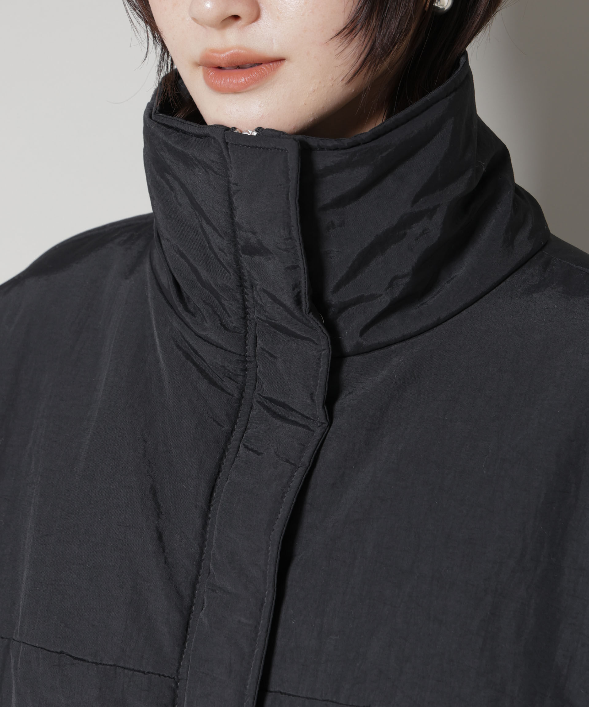 nano･universe「撥水加工 中綿スタンドオーバージップブルゾン」|ブルゾン・スタジャン|