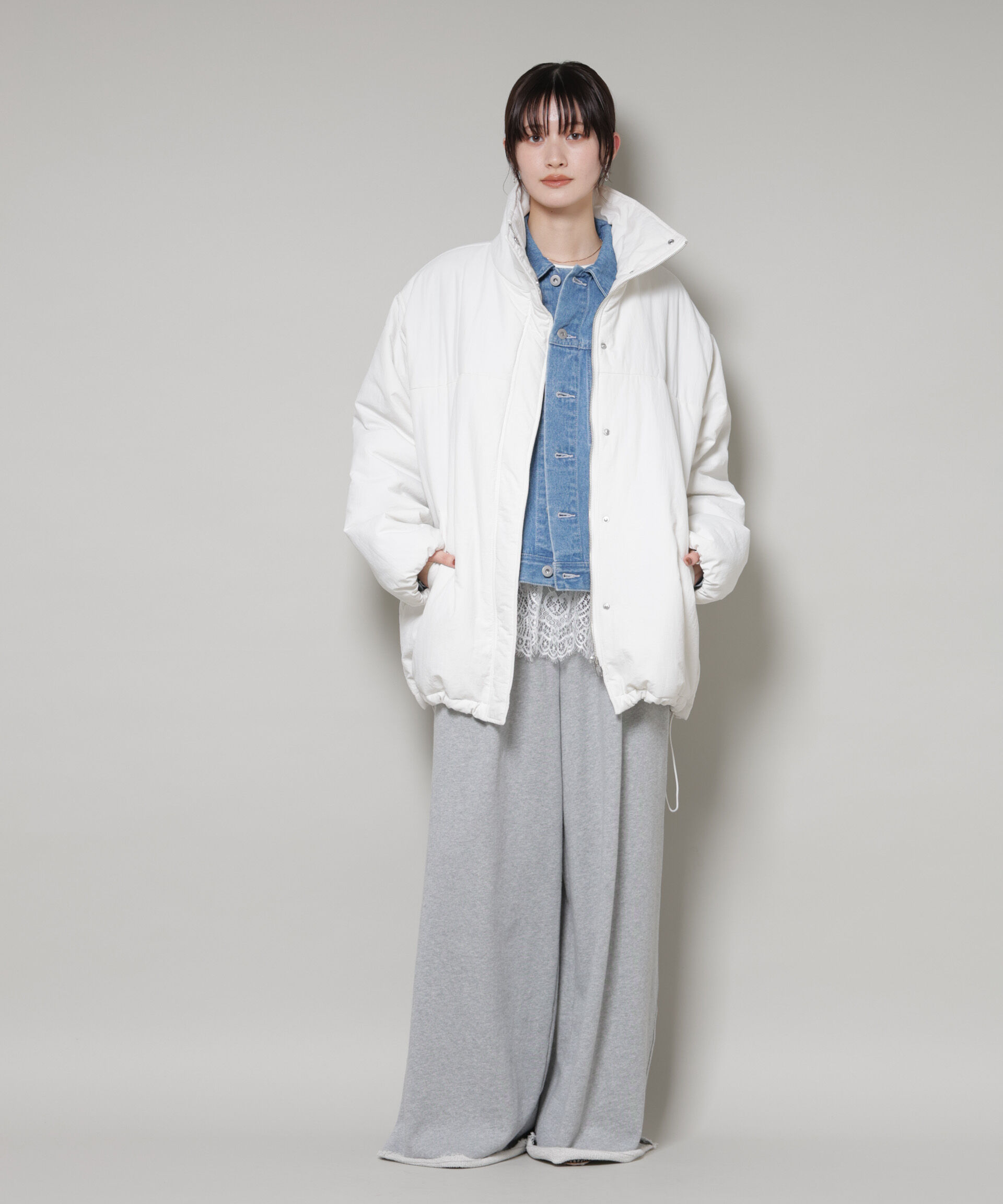 nano･universe「撥水加工 中綿スタンドオーバージップブルゾン」|ブルゾン・スタジャン|