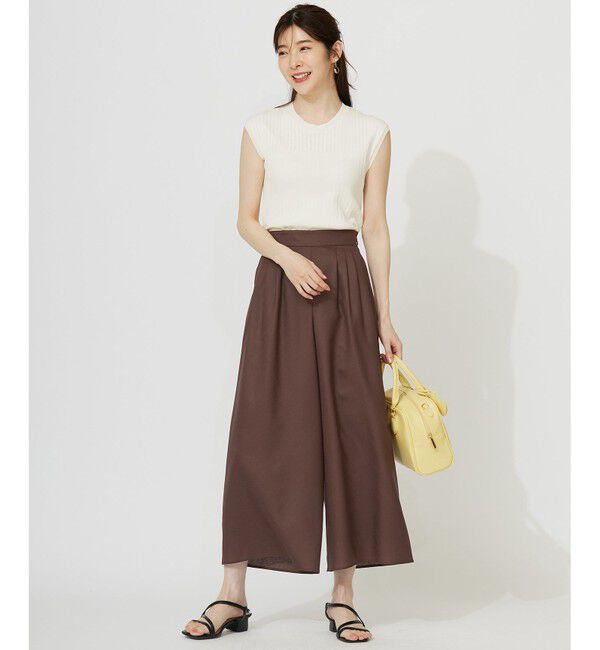 ANY SIS「【接触冷感・UVカット・速乾】スムージーポリエステルタックフレア パンツ」|その他|