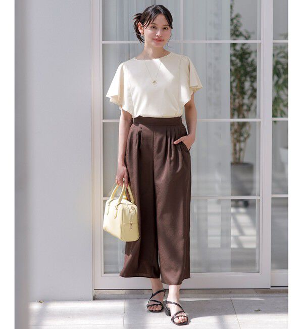 ANY SIS「【接触冷感・UVカット・速乾】スムージーポリエステルタックフレア パンツ」|その他|