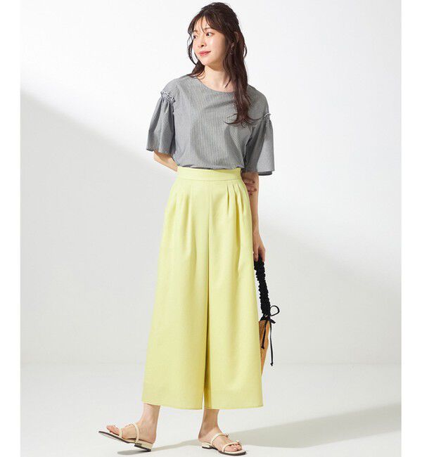 ANY SIS「【接触冷感・UVカット・速乾】スムージーポリエステルタックフレア パンツ」|その他|