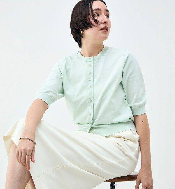 NOLLEY'S「《手洗い可能》コットンテックス6分袖カーディガン」|カーディガン|