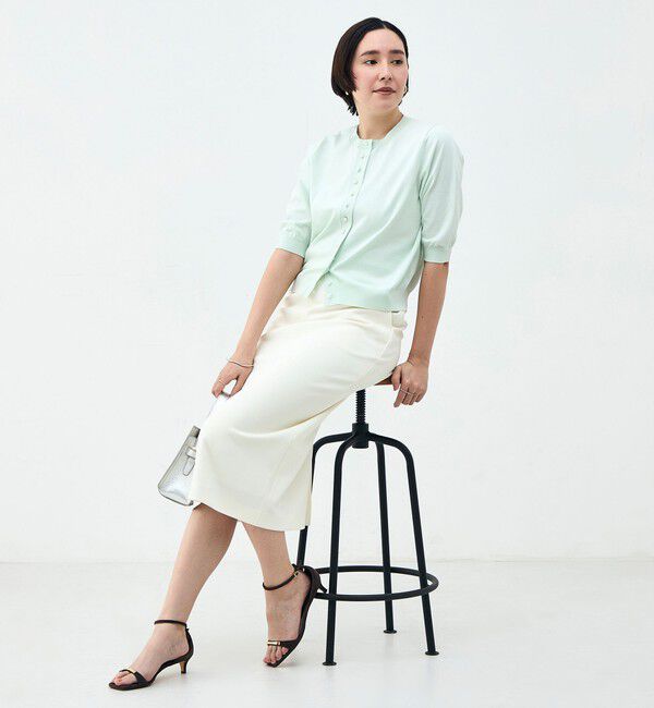 NOLLEY'S「《手洗い可能》コットンテックス6分袖カーディガン」|カーディガン|