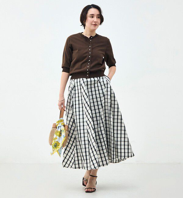 NOLLEY'S「《手洗い可能》コットンテックス6分袖カーディガン」|カーディガン|