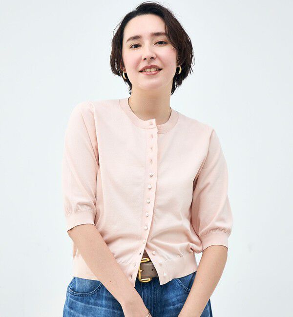 NOLLEY'S「《手洗い可能》コットンテックス6分袖カーディガン」|カーディガン|