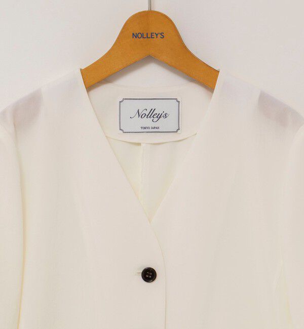NOLLEY'S「ウォッシャブル高機能半袖ジャケット」|ノーカラージャケット|