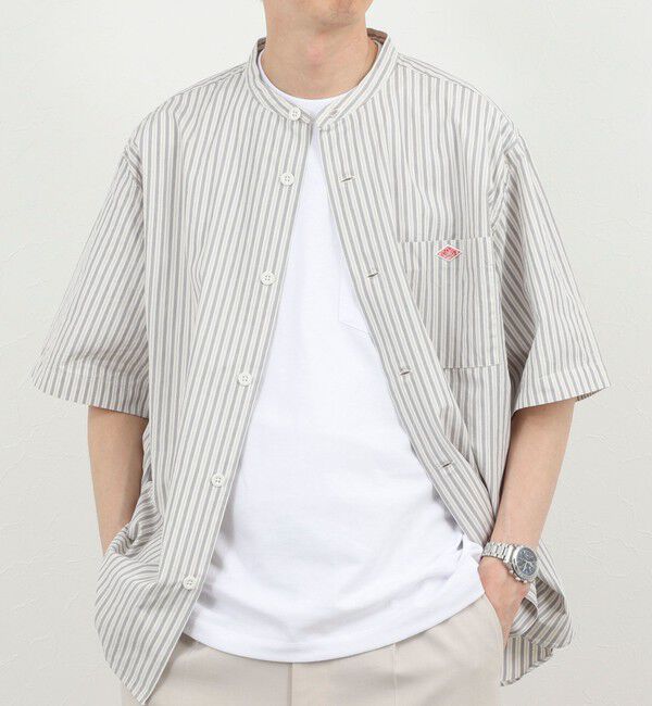 NOLLEY'S goodman「【DANTON/ダントン】BAND COLLAR SHIRT SS 26SS（DT-JD3788 SCP）」|シャツ・ブラウス|