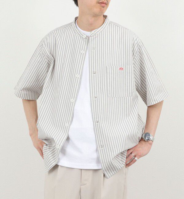 NOLLEY'S goodman「【DANTON/ダントン】BAND COLLAR SHIRT SS 26SS（DT-JD3788 SCP）」|シャツ・ブラウス|