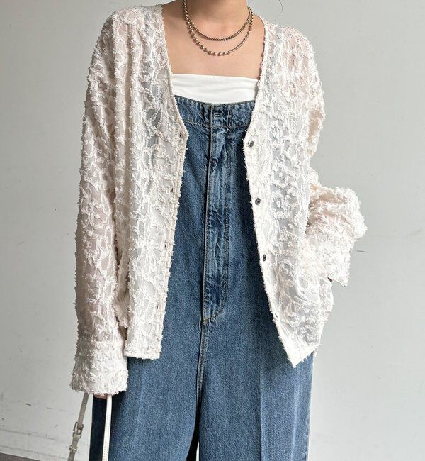  「【WEB限定】ジャガードパフスリーブシャツ」|シャツ・ブラウス|