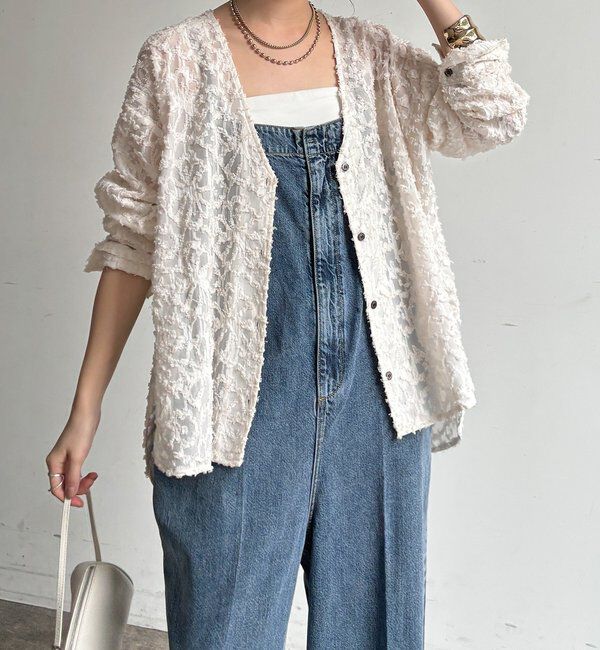  「【WEB限定】ジャガードパフスリーブシャツ」|シャツ・ブラウス|