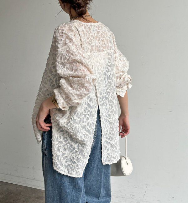  「【WEB限定】ジャガードパフスリーブシャツ」|シャツ・ブラウス|