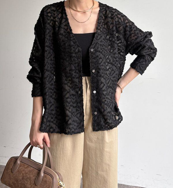  「【WEB限定】ジャガードパフスリーブシャツ」|シャツ・ブラウス|