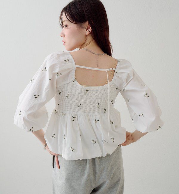  「【花柄&無地】フラワーバルーンブラウス」|シャツ・ブラウス|