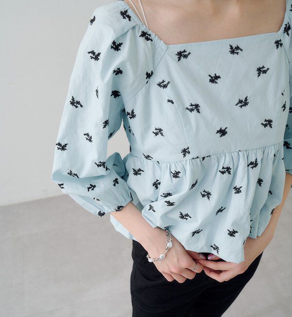  「【花柄&無地】フラワーバルーンブラウス」|シャツ・ブラウス|