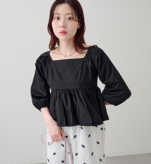  「【花柄&無地】フラワーバルーンブラウス」|シャツ・ブラウス|