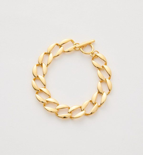  「【程よい存在感】フラットチェーンブレスレット」|ブローチ・コサージュ|ゴールド