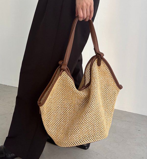  「【ミニショルダーSET】トリミングバケットトートバッグ」|トートバッグ|キャメル