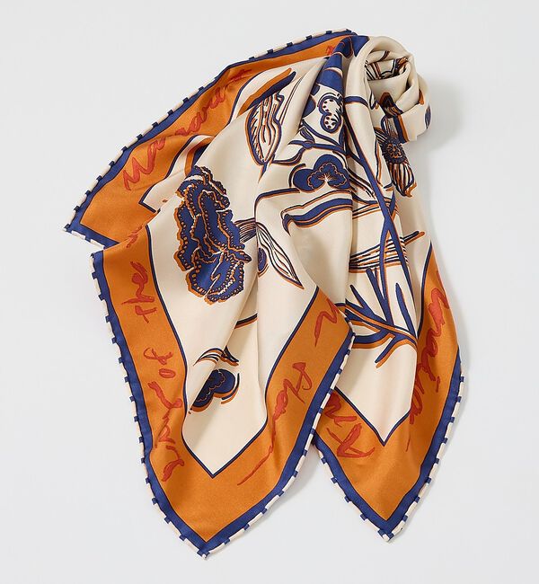 collex「【manipuri/マニプリ】フローラシルクスカーフ」|バンダナ・スカーフ|オレンジ