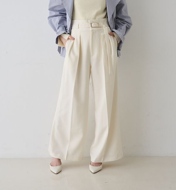 Rouge vif「【新色登場】【一部店舗限定】【3サイズ展開】ベルト付きハイウエストタックパンツ」|その他|