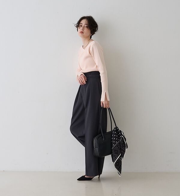 Rouge vif「【新色登場】【一部店舗限定】【3サイズ展開】ベルト付きハイウエストタックパンツ」|その他|