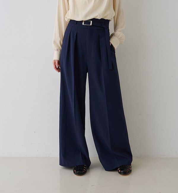 Rouge vif「【新色登場】【一部店舗限定】【3サイズ展開】ベルト付きハイウエストタックパンツ」|その他|