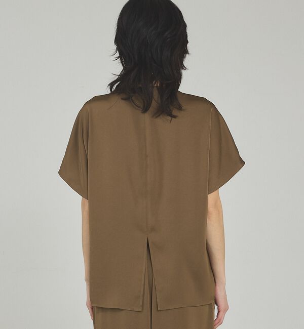 qualite「【接触冷感＆吸水速乾】クールサテンブラウス/セットアップ対応」|シャツ・ブラウス|