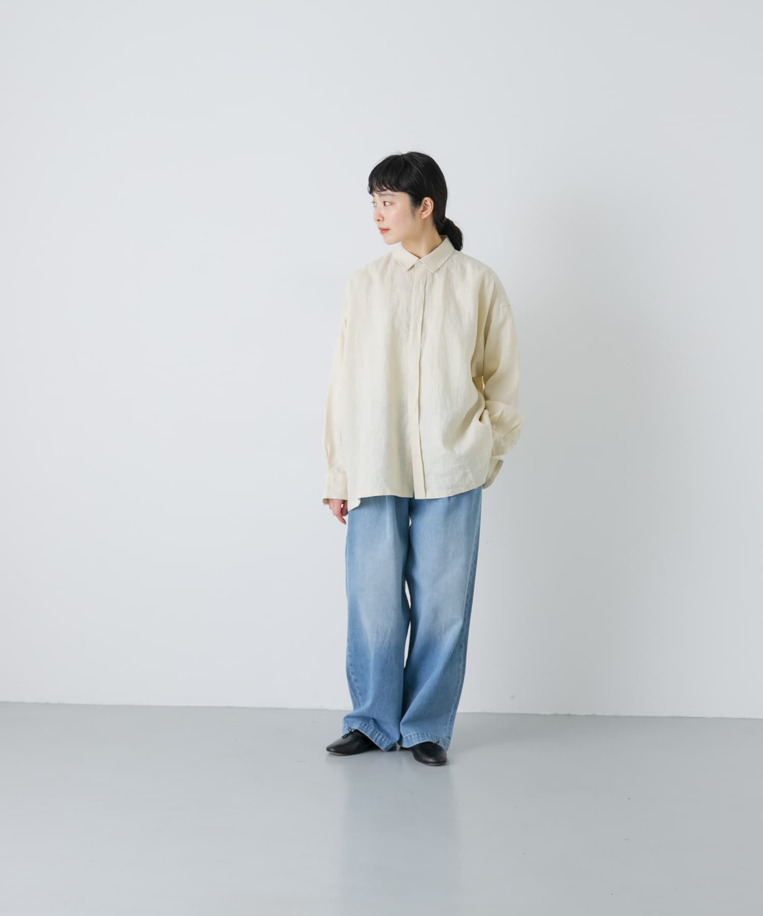 かぐれ「リネンレギュラーボックスシャツ」|シャツ・ブラウス|