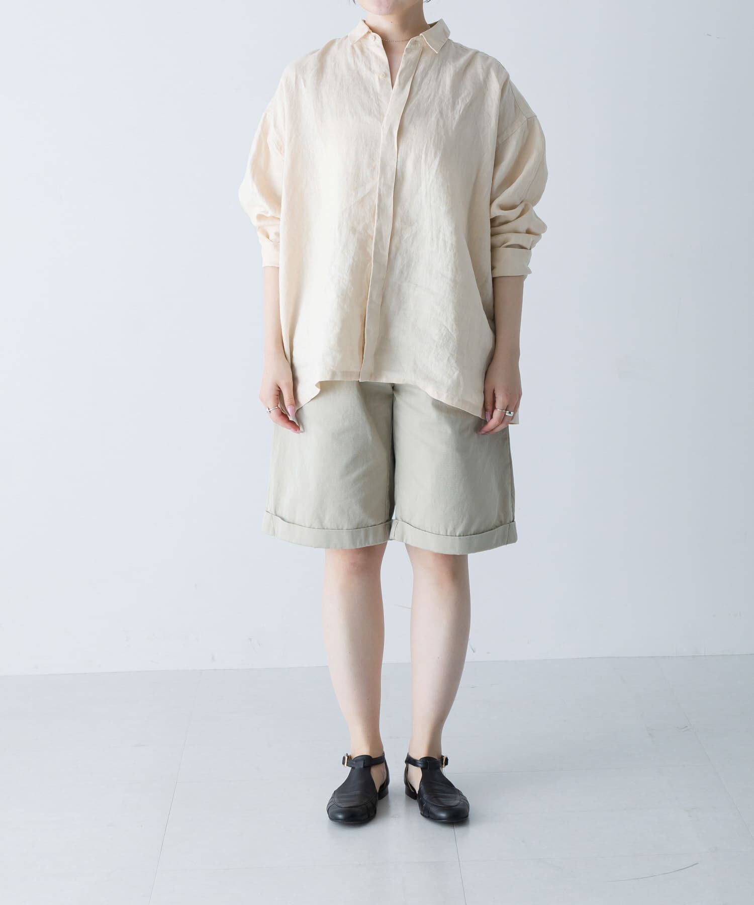 かぐれ「リネンレギュラーボックスシャツ」|シャツ・ブラウス|