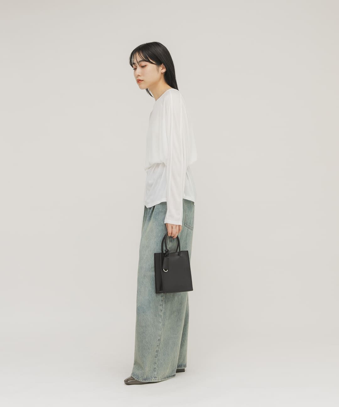  「チャーム付きスクエアミニBAG」|ハンドバッグ|