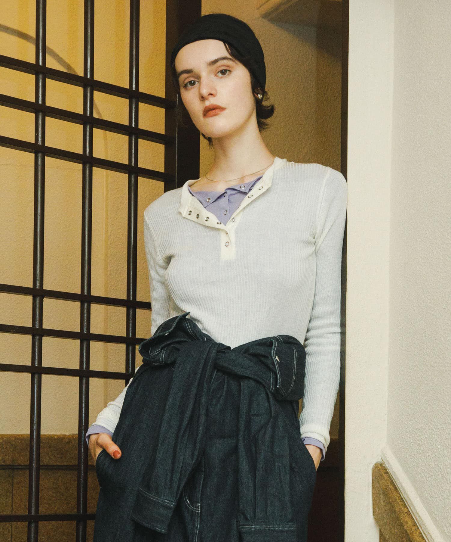 SENSE OF PLACE by URBAN RESEARCH「シアーヘンリーネックセーター」|ニット・セーター|アイボリー