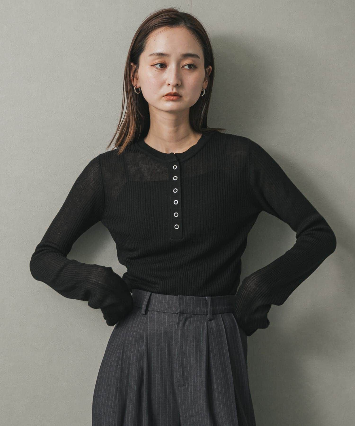 SENSE OF PLACE by URBAN RESEARCH「シアーヘンリーネックセーター」|ニット・セーター|