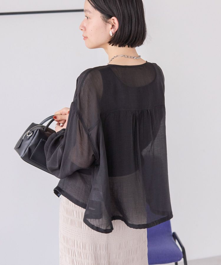 AMERICAN HOLIC「【WEB限定】ノーカラーシアーZIPブルゾン」|ブルゾン・スタジャン|